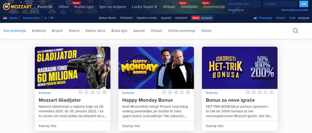 Mozzartbet promocijama mozzartbet bonus